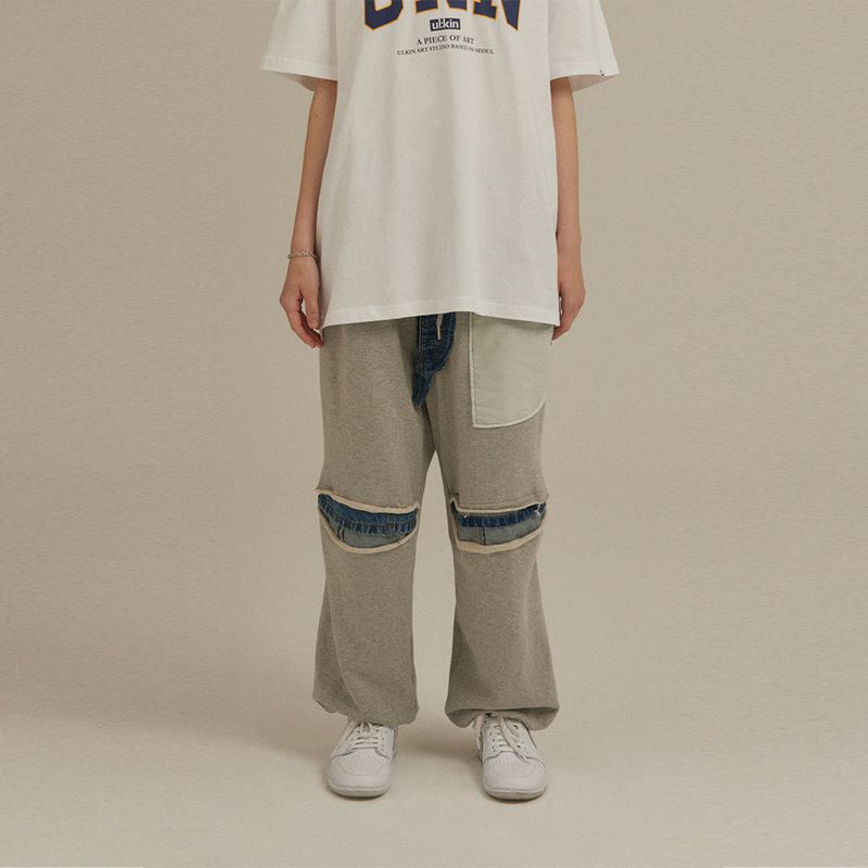 Destroyed Denim Sweatpants_Grey