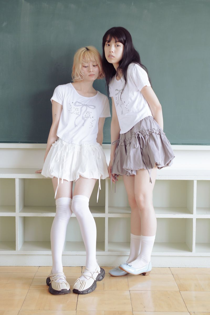 frill balloon skirt(white)