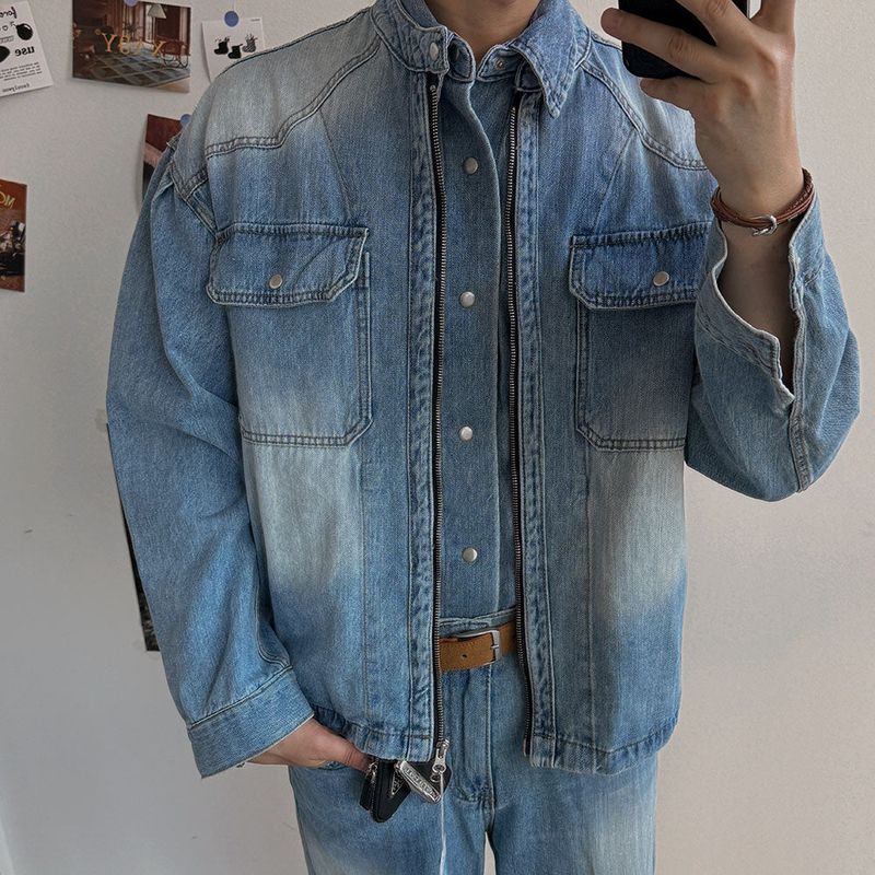 ASCLO Coolever Biker Denim Jacket (3color)
