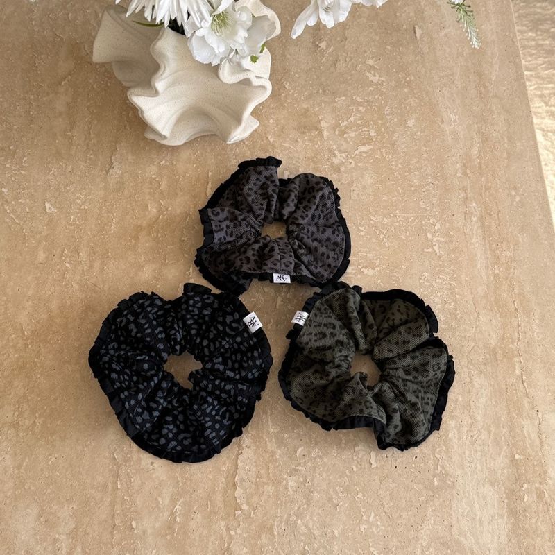 scrunchie corduroy leopard_khaki(B)