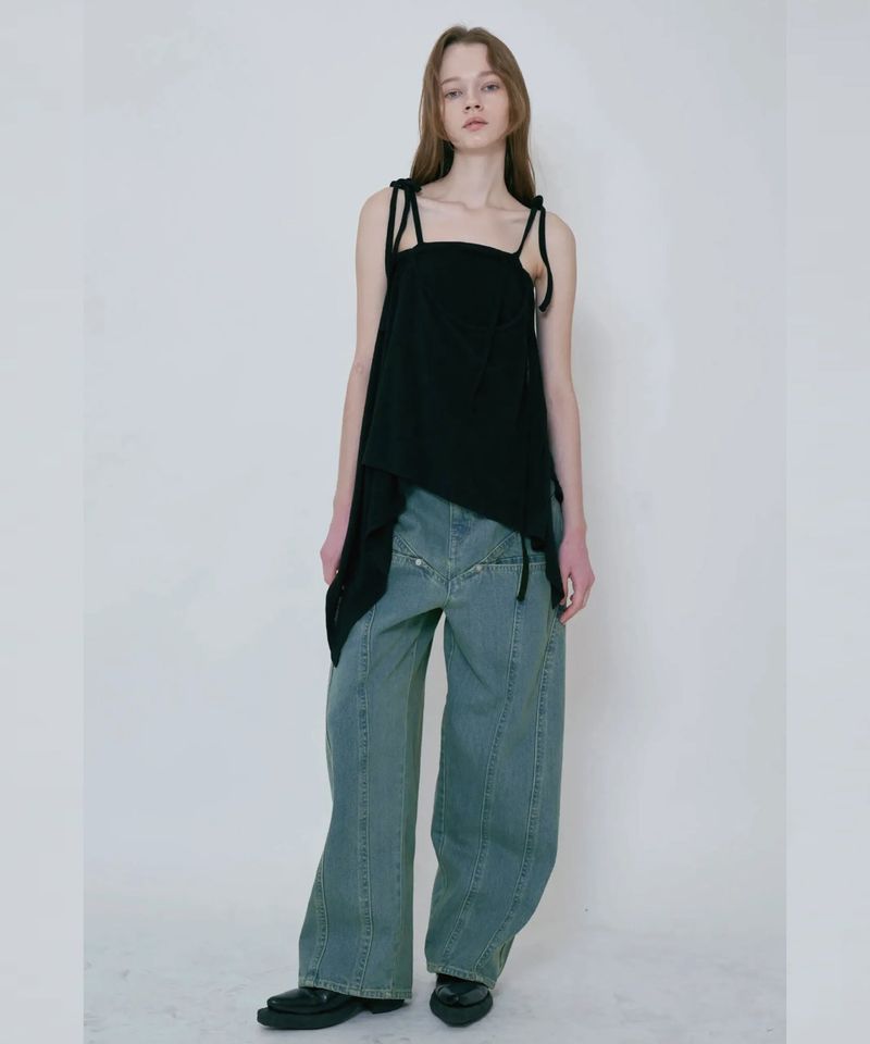 VIAVANDA（ヴィアヴァンダ）の「COLOR BLEACH WIDE DENIM PANTS（Pants）」