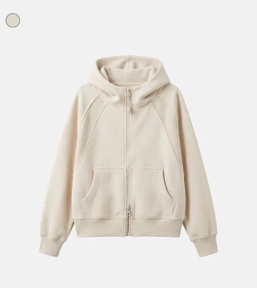26FW★ [ EEUN MADE ] Raglan Crop Hood Zip-Up
