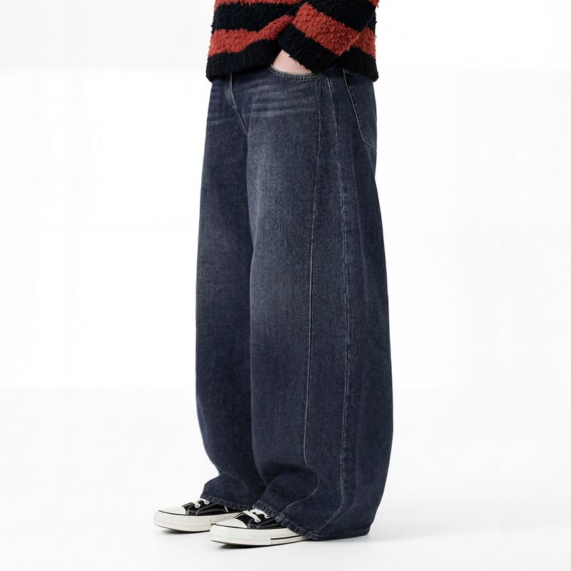 NTET(エヌティーイーティー)の「Vintage side pintuck denim pants (dark blue)(Pants)」
