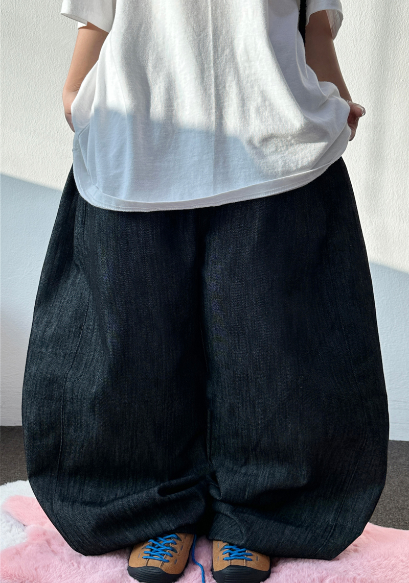 HEM SNAP + SIDE PLEAT DURABLE BALLOON WIDE OVER BALLOON LONG PANTS 🩵 - 2 SIZES