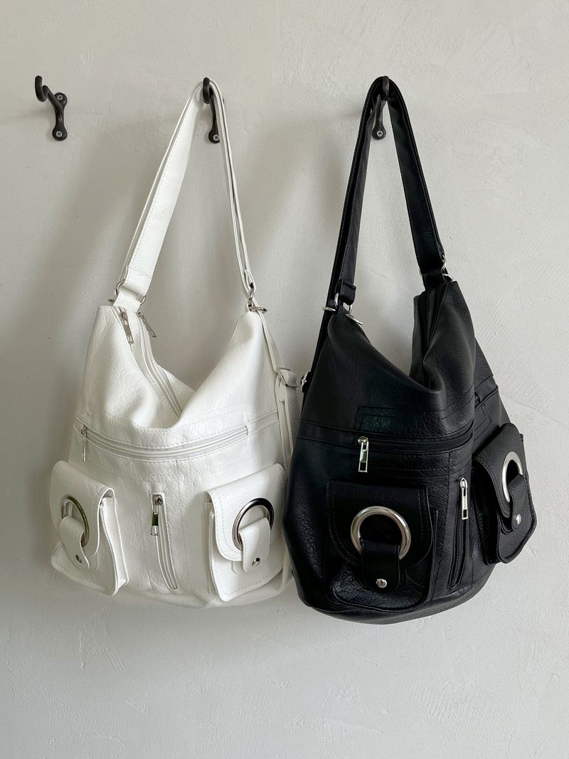 Berkan ring strap pocket two-way storage backpack shoulder bag