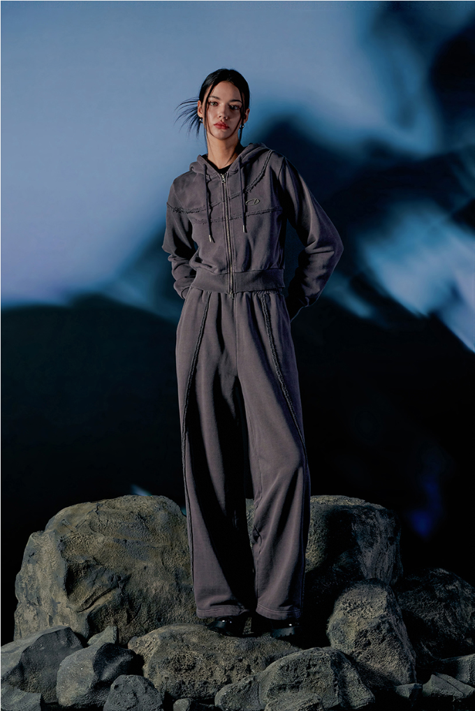 Pigment Cut-Off String Wide Pants