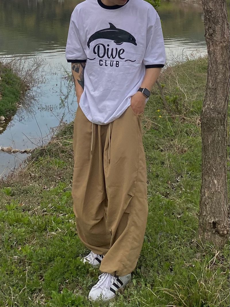 Nylon Basic Balloon Pants 3C