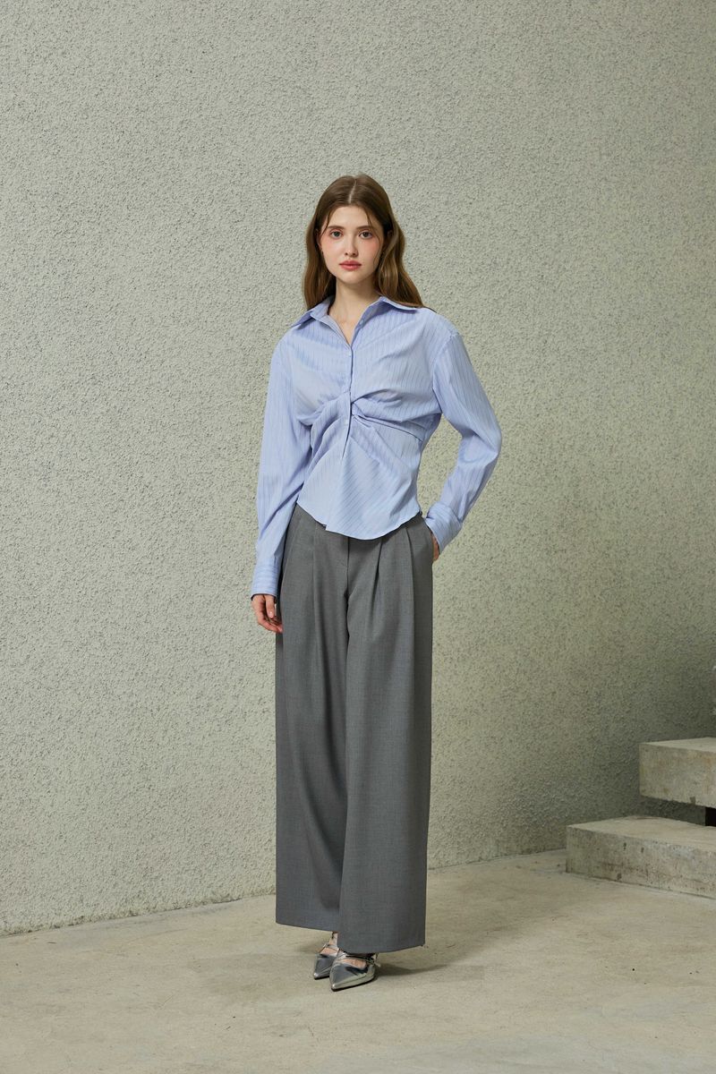 TOMO WIDE SLACKS / CHARCOAL
