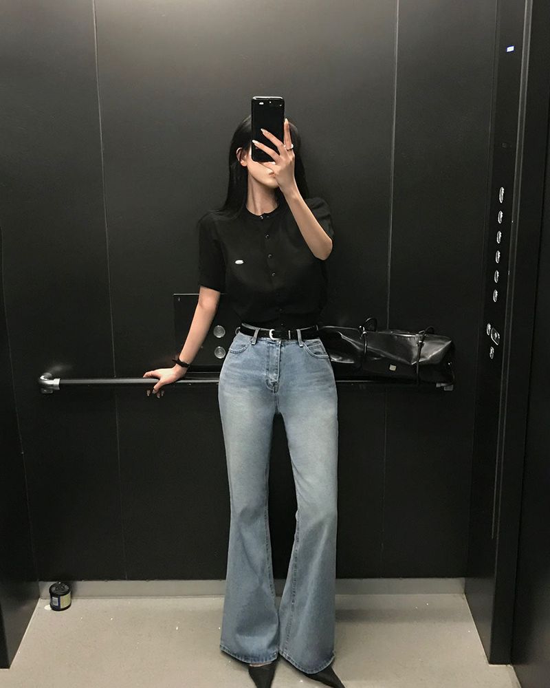 [MADE] Log, semi-flare silhouette denim pants