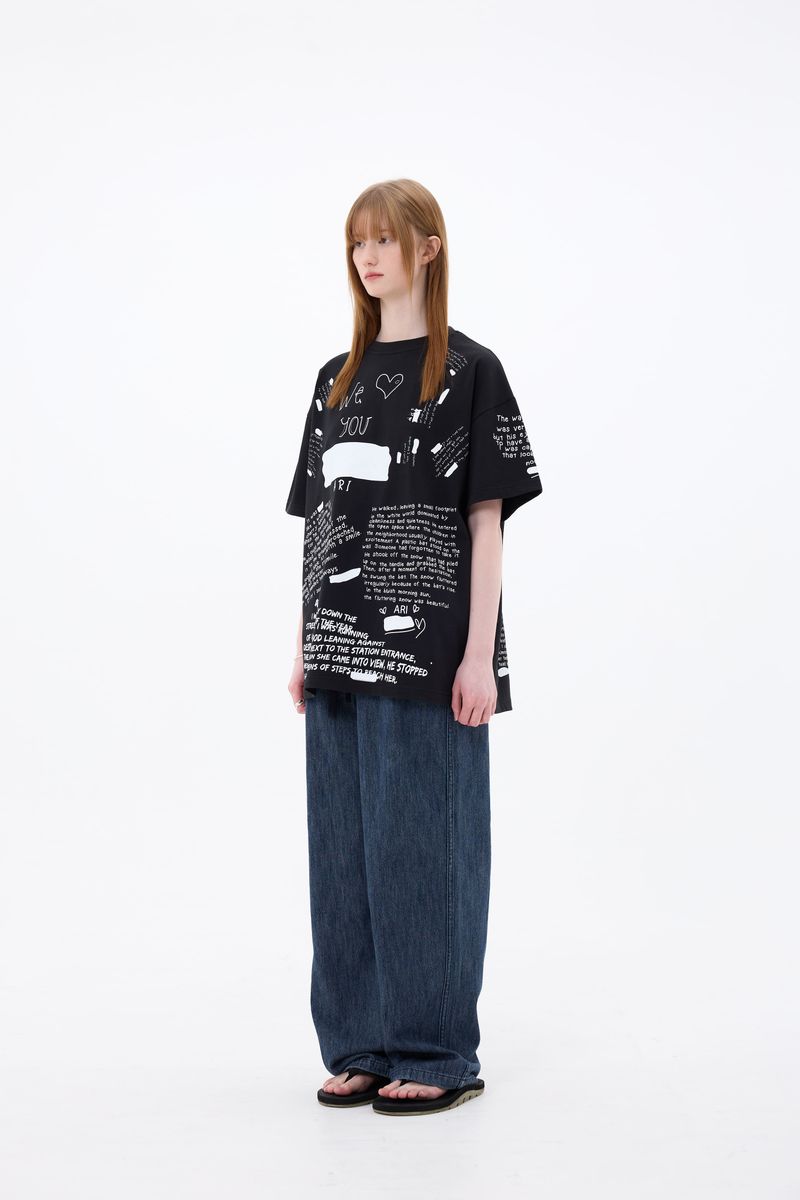 SCRIBBLE T-SHIRT / BLACK