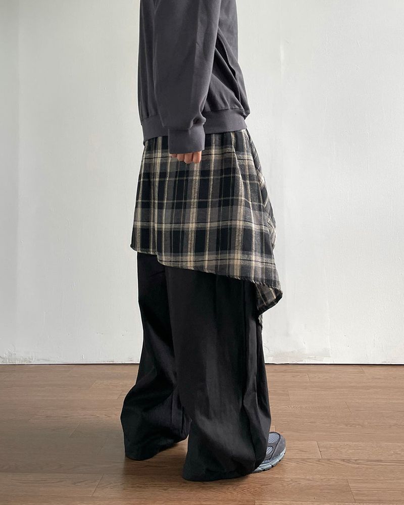 Flap Layered Cotton Pants
