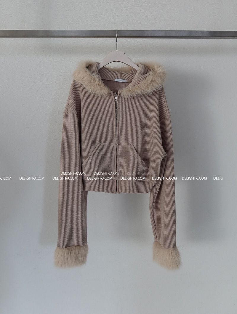Purifying knitwear Cropped hooded jacket