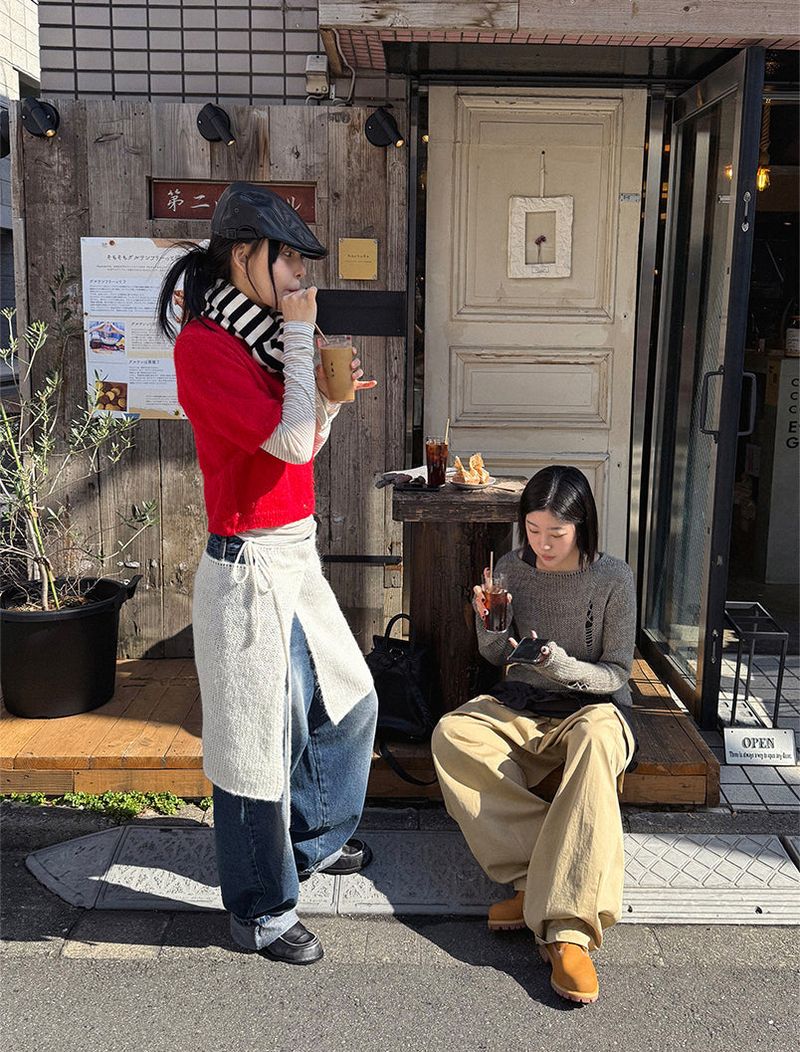 KNIT STRIPE MUFFLER (2C)