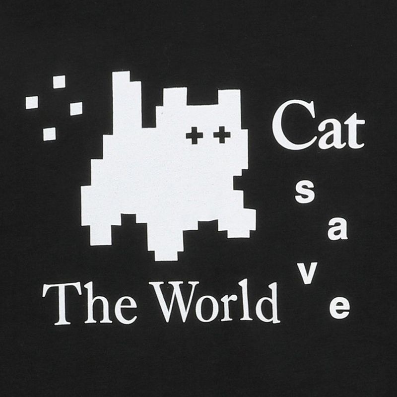 Cat Save The World Pixel art MTM (2Color)