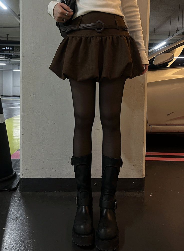 hatsukoshi(ハツコシ)の「Suede Balloon Skirt Belt set(Skirts)」