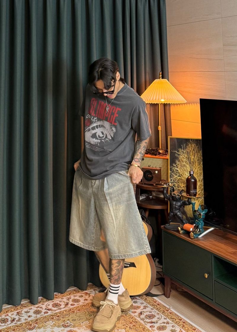 Slub Tin Chung Bermuda Denim