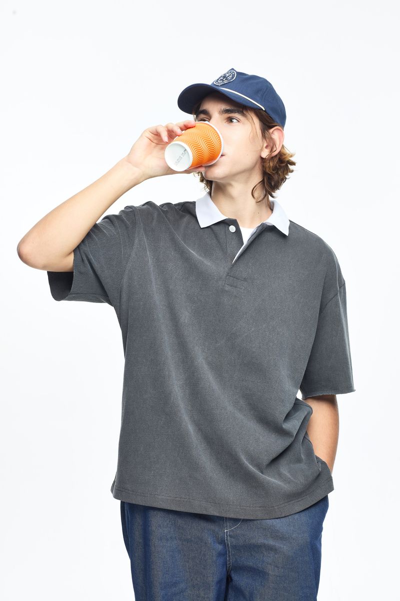 Pigment Washing Pique Collar