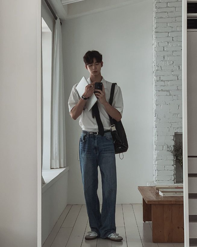 Sky Washed Wide Denim