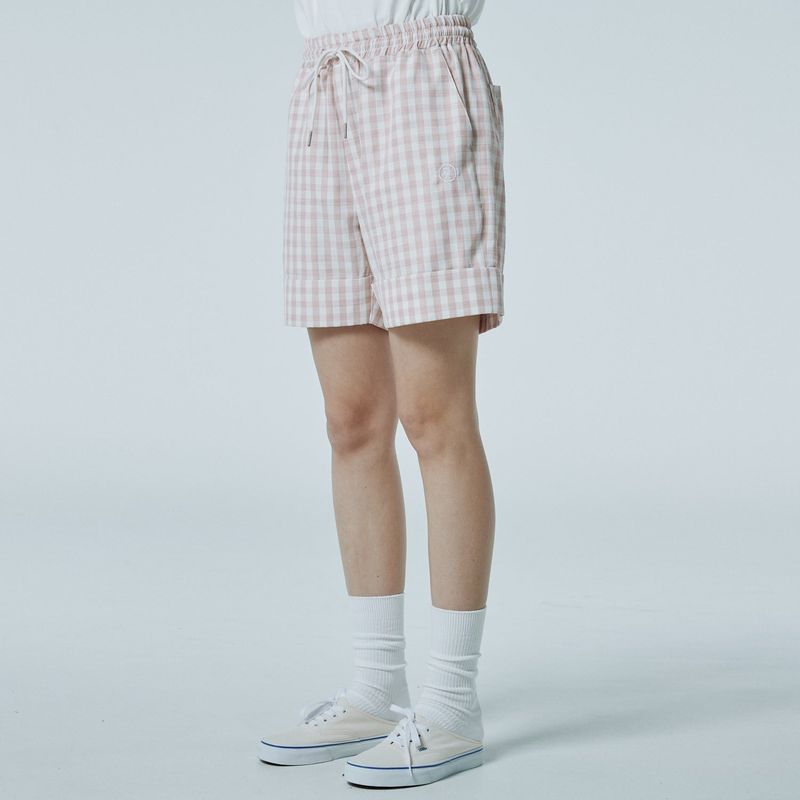 gingham check short pants