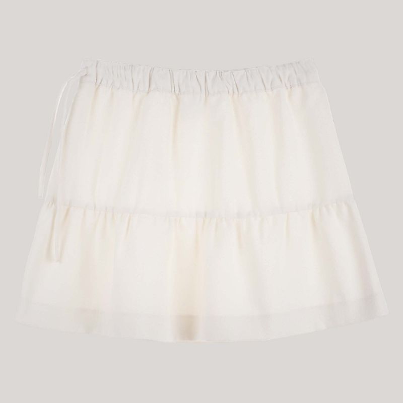 Cream Cancan Mini Skirts