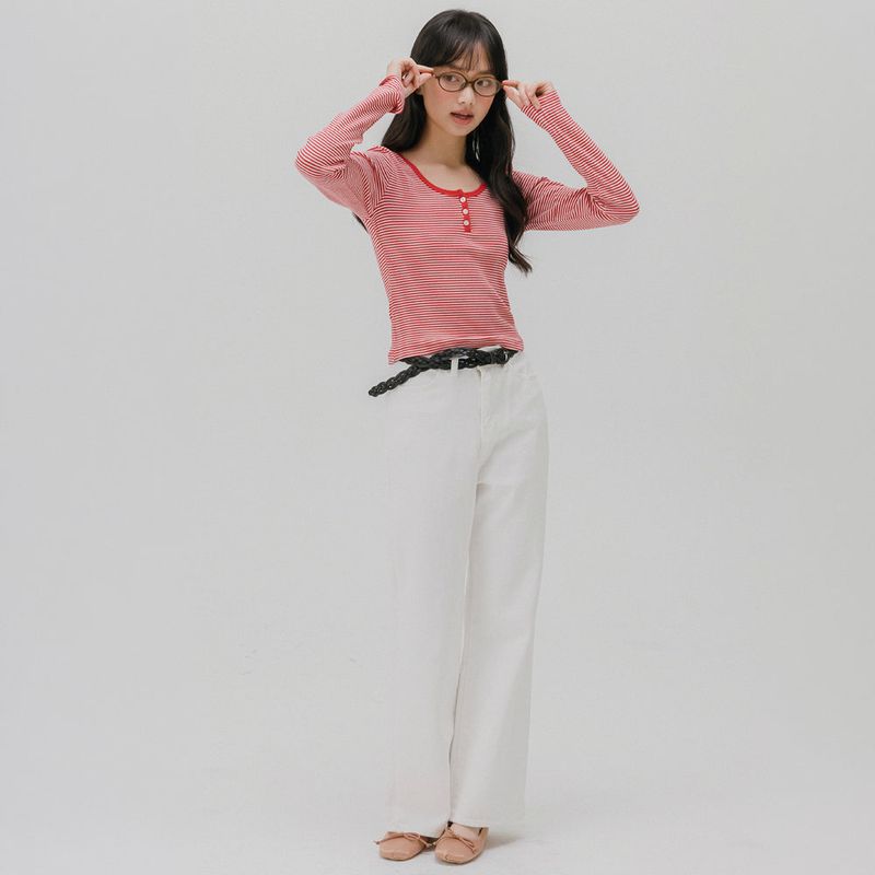 STRIPE COMBI BURTON T-SHIRT (RED)