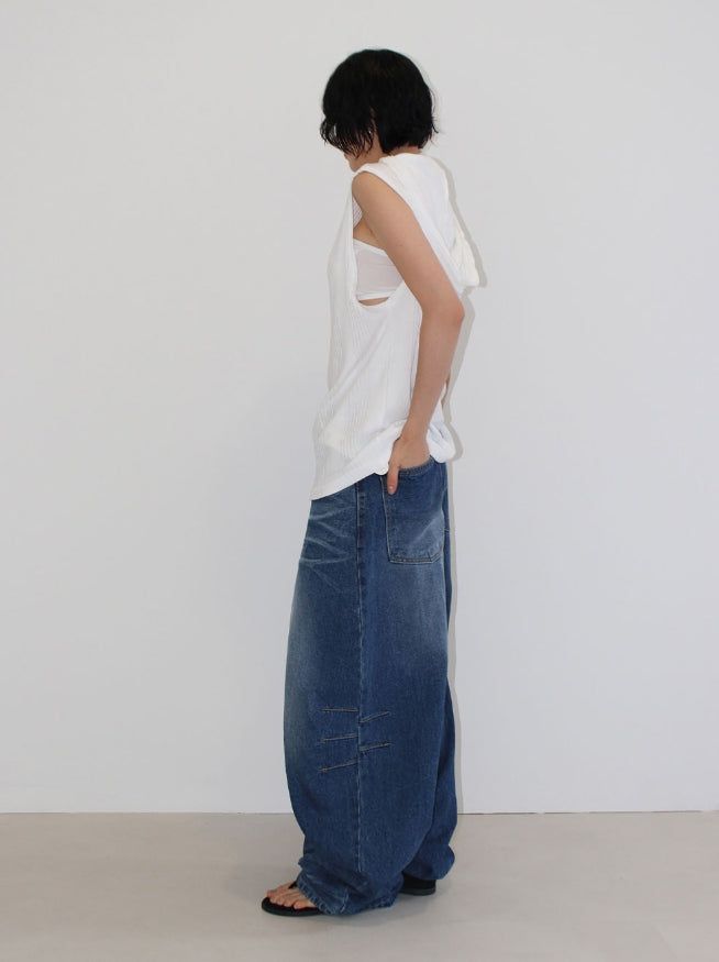 RIBBED HOODED SLEEVELESS