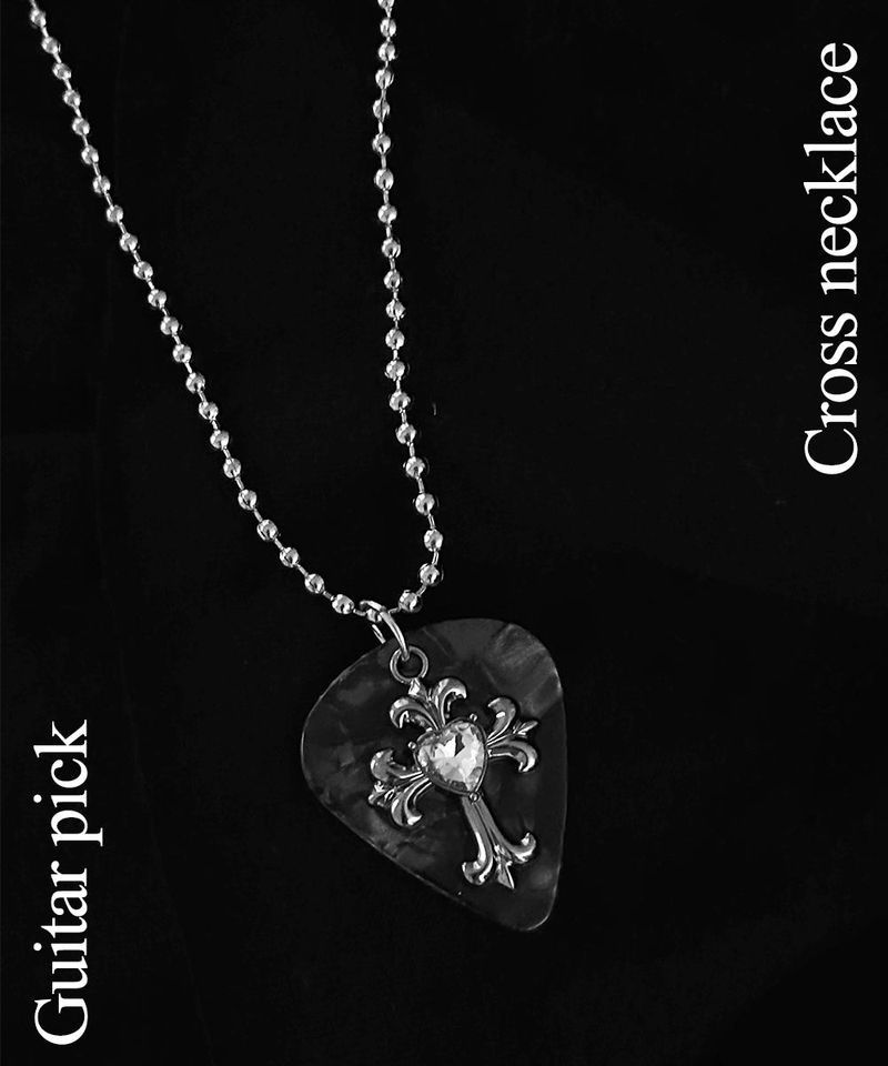 Rockstar Guitar Peak Cross Necklace