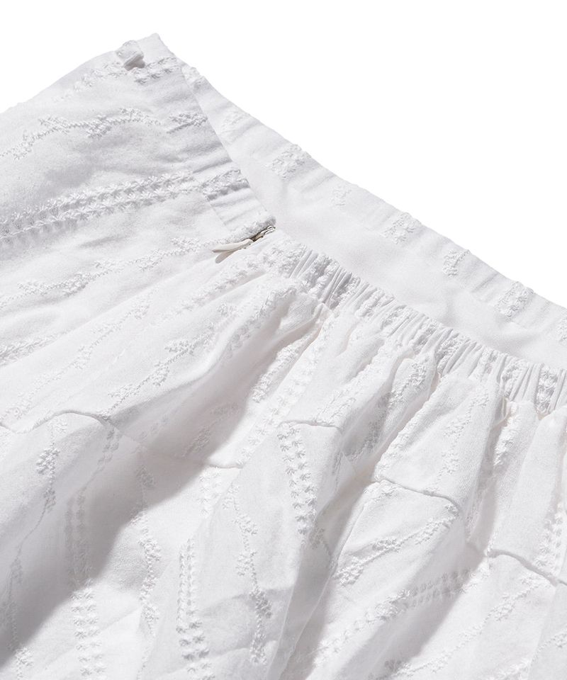 Broderie Asymmetric Skirt - White