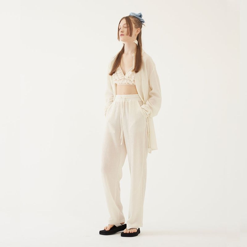 PLEATS BANDING PANTS (IVORY)