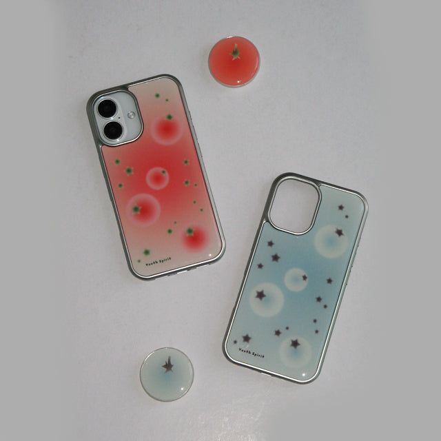 Stylish tomato blue silver epoxy case
