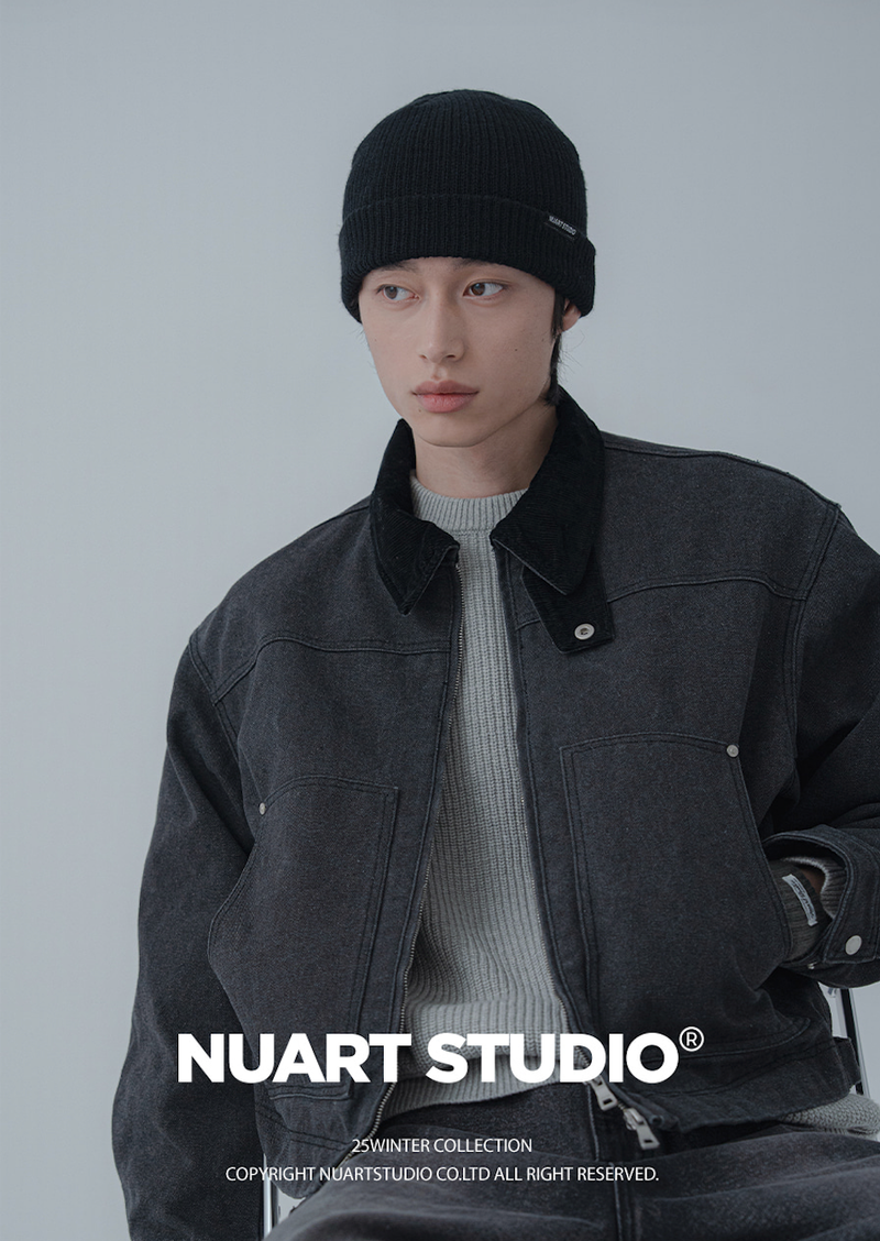 NUART STUDIO(ニューアート スタジオ)の「ボールドニットショートビーニー – 2 Colors(帽子)」