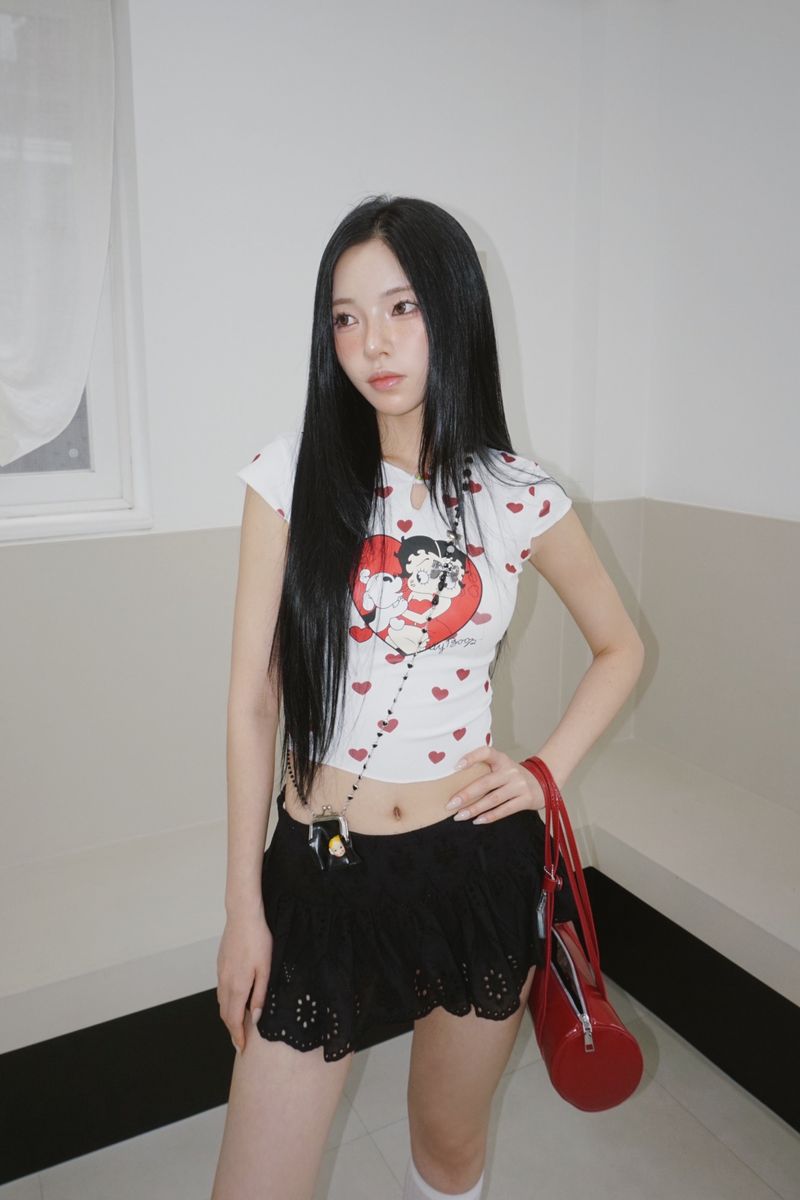 Black Lady Punching Mini Skirt