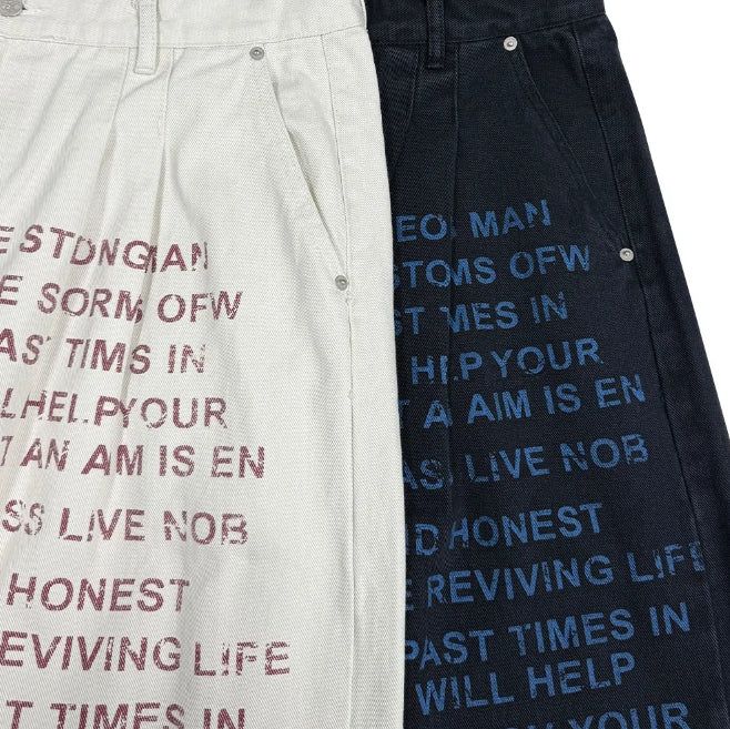 Karud lettering cotton pants