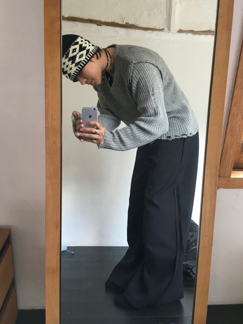 Hidden Punk Damage Knit 3C