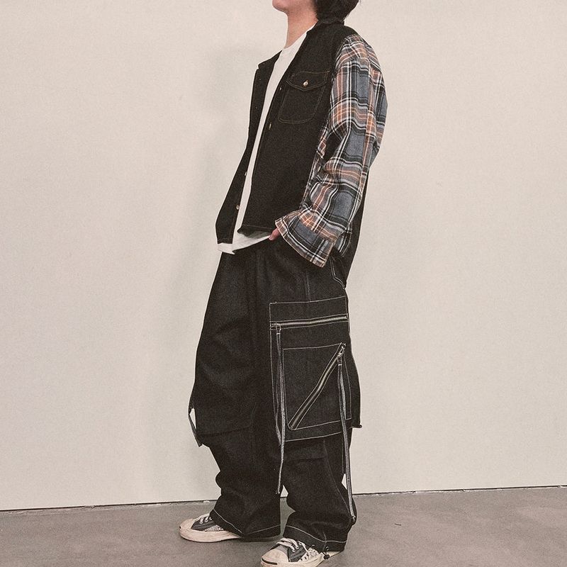 check block cotton shirt_black