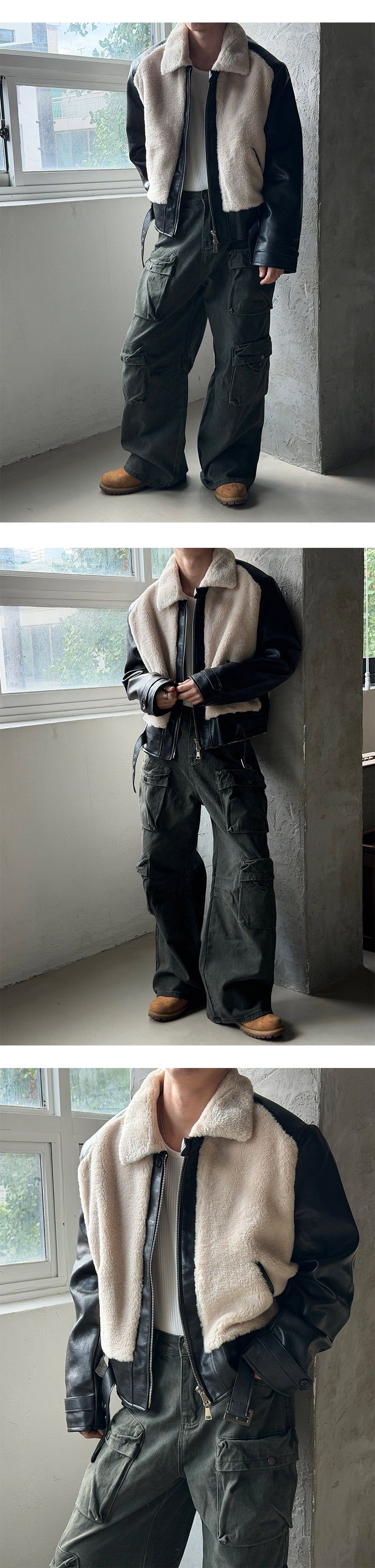 Shirring leather mustang