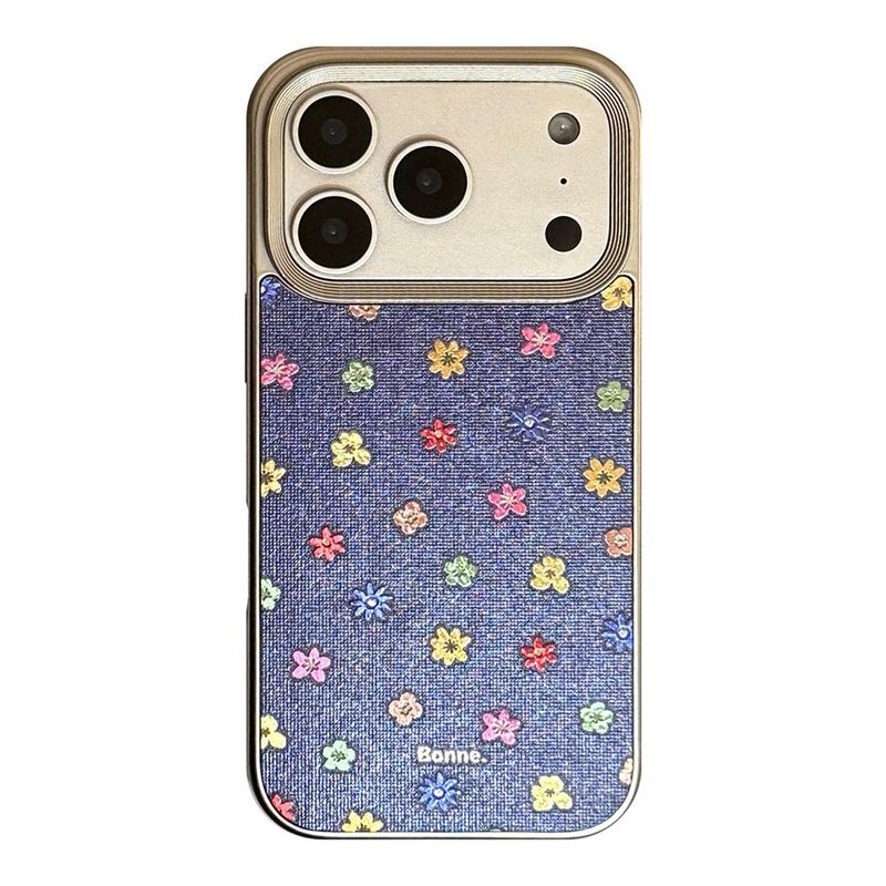 Vintage Denim Flower iPhone Case