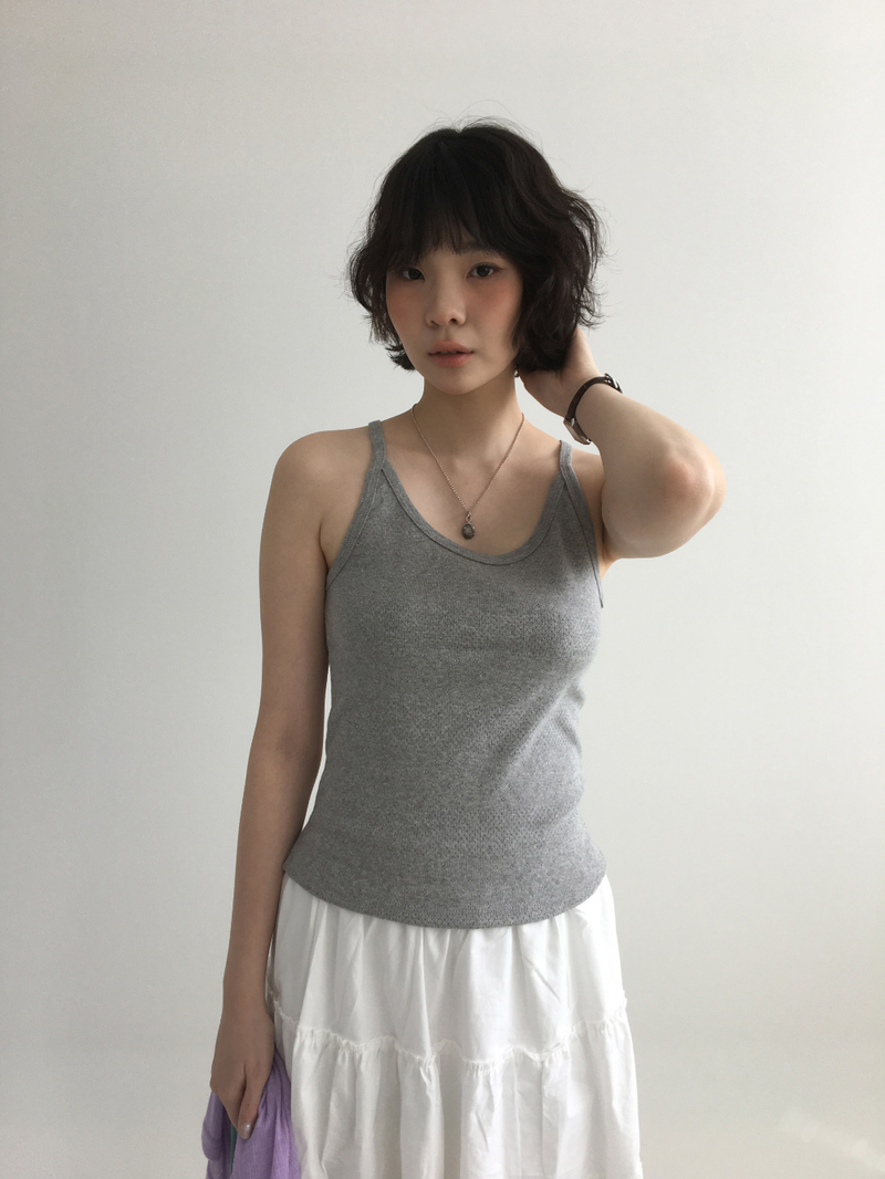 シャモンジャガードスリーブレス (4color)