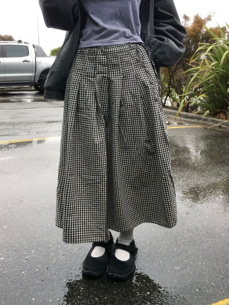Preppy Vintage Check Skirt (2c)