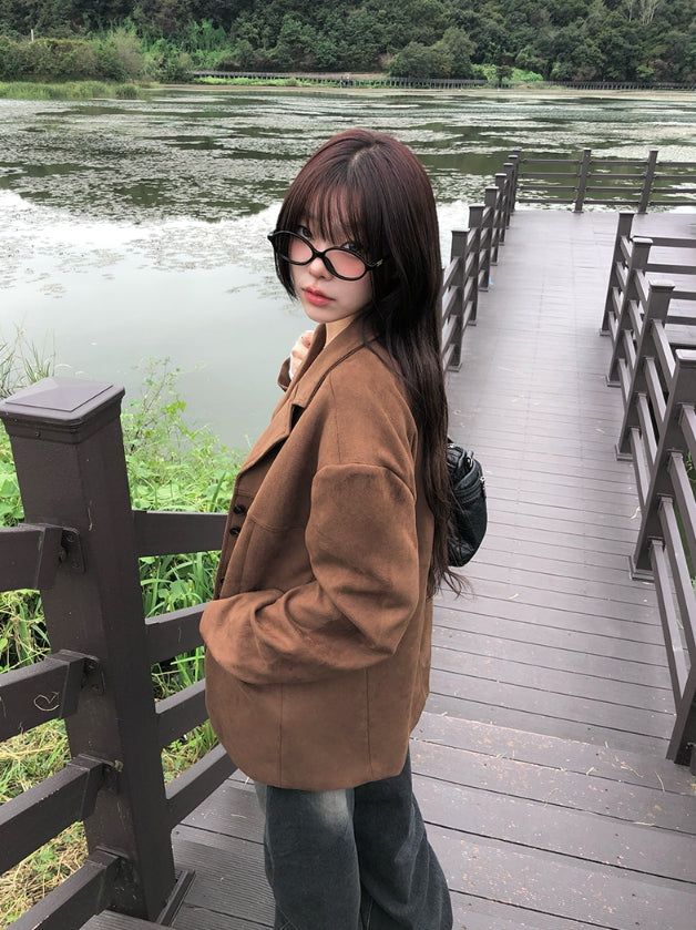 [MADE] Molded Suede Button Jacket