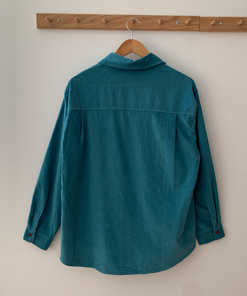 Corduroy Collar Shirt Shirt Blouse Basic Item Cotton