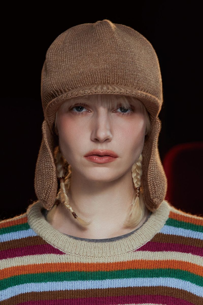 WOOL KNIT TROOPER HAT / BEIGE