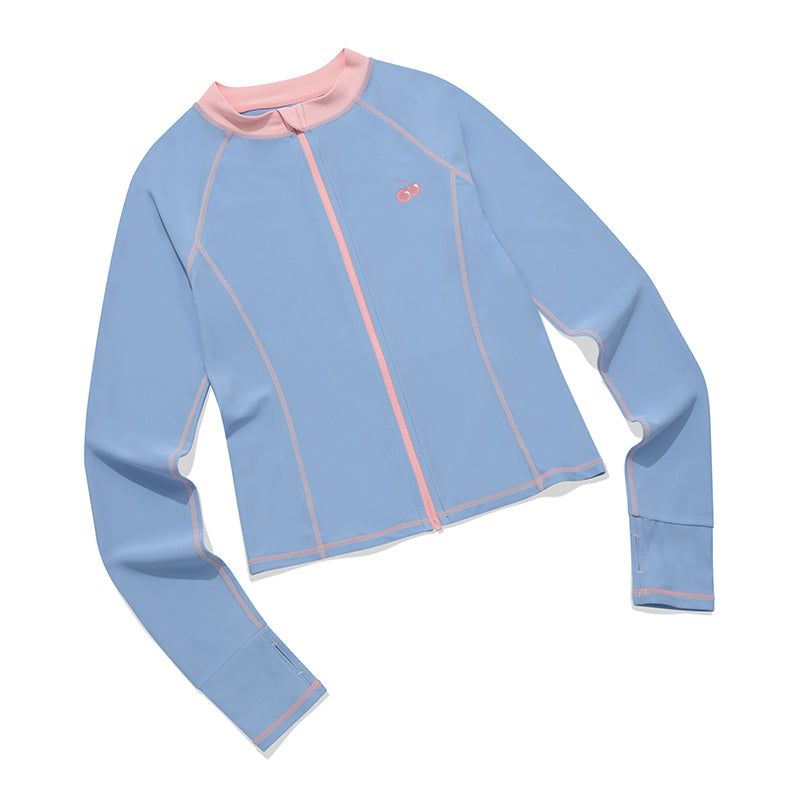 SMALL CHERRY ZIP-UP RASHGUARD [SKY]