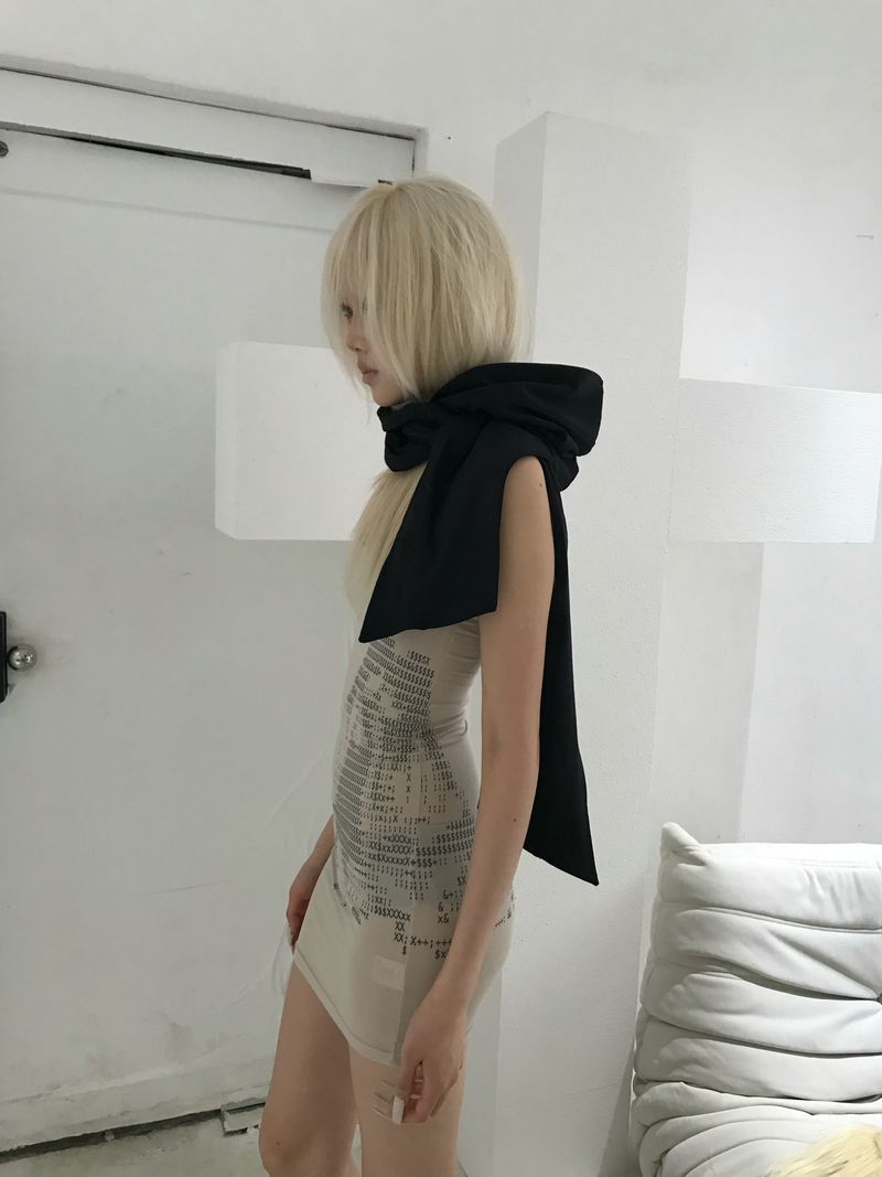 GHOST HOOD SCARF(BLACK)
