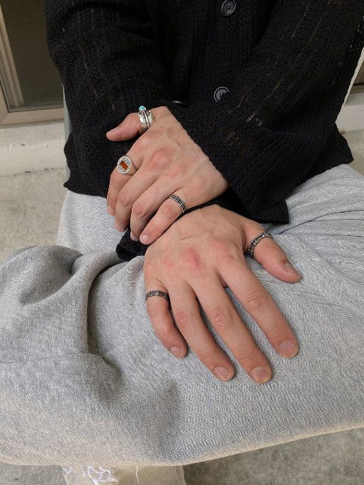 No.8866 HOLY IN CODE made bone thumb RING