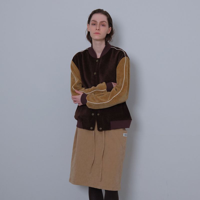 Brown/Camel Two Tone Varsity Jacket