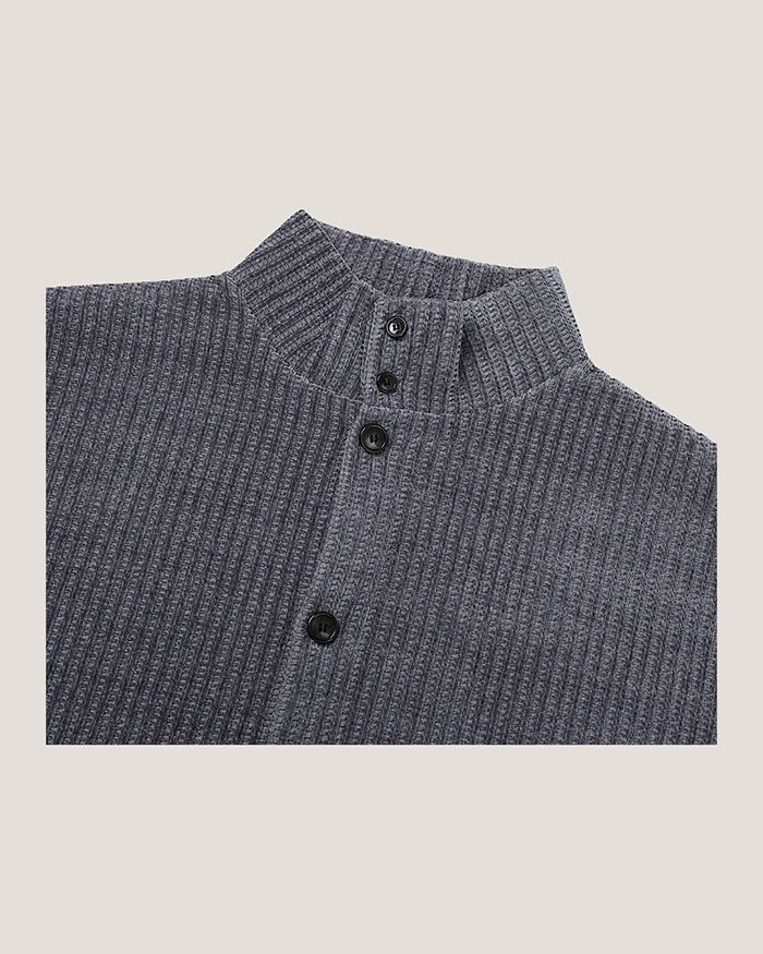(UNISEX) ベロア ハイネック カーディガン