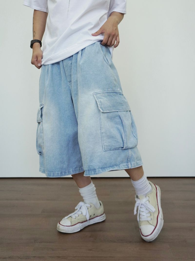 Vintage Washed Denim Shorts 3C