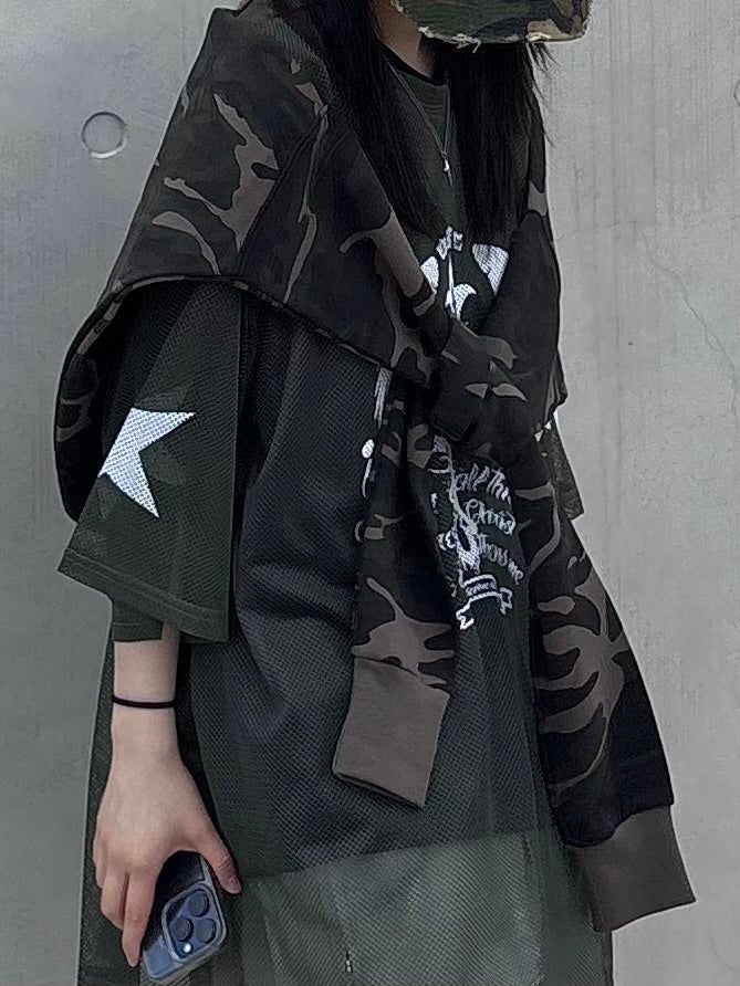 wing cross mesh t-shirt