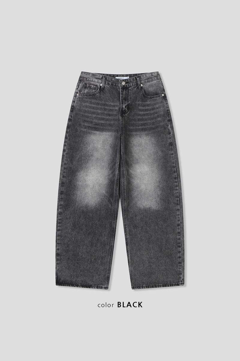 Vintage Washed Balloon Denim Pants